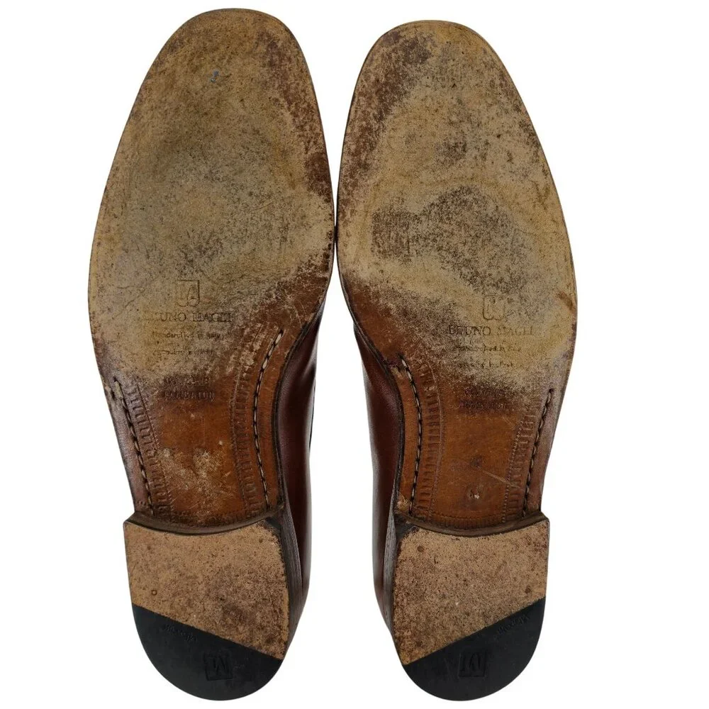 Exotic Bruno Magli Italy Brown Alligator Leather Oxfords Dress Shoes 10M Vintage - Picture 4 of 13